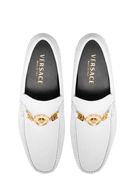 white loafers mens versace|Versace collection men's loafers shoes.